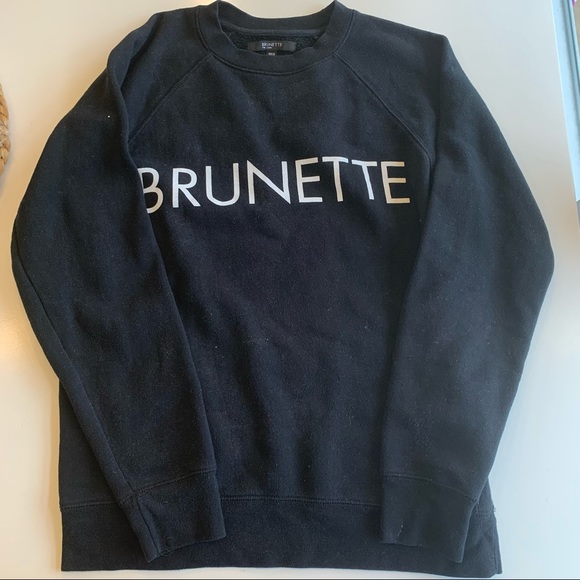 Brunette the label sweater size XS Small black crewneck pullover - Picture 2 of 5